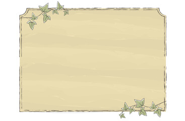 ナチュラルテイストのレトロなペーパー風フレーム素材　アイビー