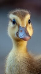 Fototapeta premium curious baby duckling attentive look