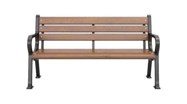 Park bench isolated on transparent background.