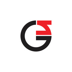 letter gs simple circles geometric lines logo vector