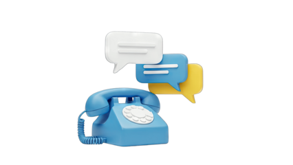 Retro Phone Communicating with Speech Bubbles
