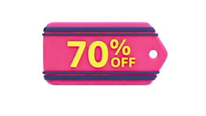 70% Off Sale Tag Isolated on White