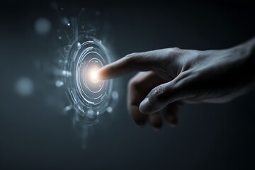 close-up human hand interacting with holographic medical interface, AI diagnosis concept