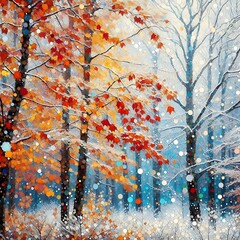 winter landscape with trees