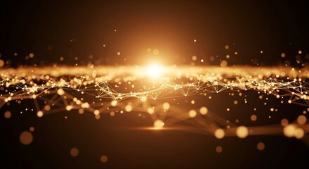 Futuristic data visualization with glowing nodes