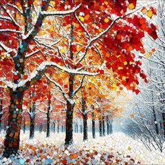 winter landscape with trees