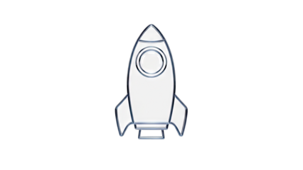 Rocket outline on white background