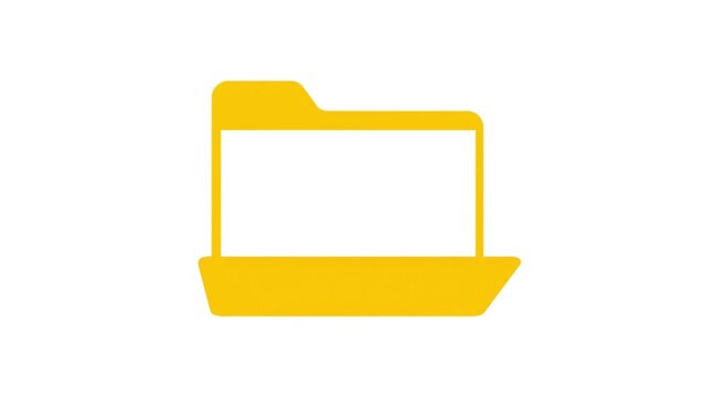 Simple yellow icon of a document folder on a white background with clean design elements.