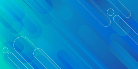 Abstract Blue Green Gradient Geometric Background. Dynamic shapes composition.