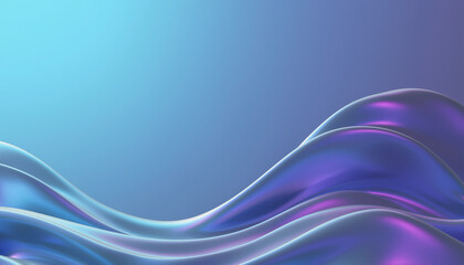Abstract liquid wave background with soft gradient colors of blue and purple. Elegant 3D rendered flowing silk texture, smooth fluid motion, and futuristic design wallpaper.