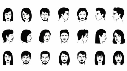 Collection of Diverse Human Faces in Various Poses and Angles.