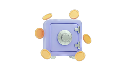 Safe with Coins: Saving and Investment Concept