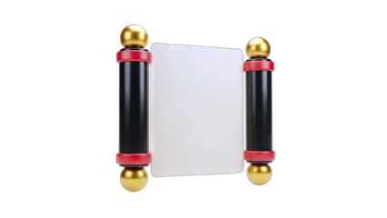 Scroll with Blank Paper for Text or Design on White Background