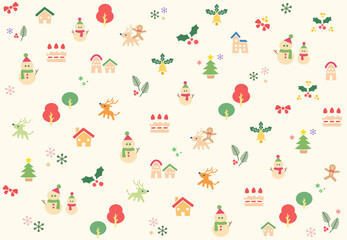 クリスマスのアイテムをあしらったおしゃれな壁紙素材