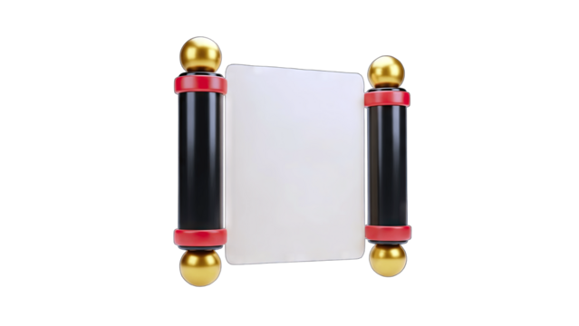 Scroll with Blank Paper for Text or Design on White Background - Powered by Adobe