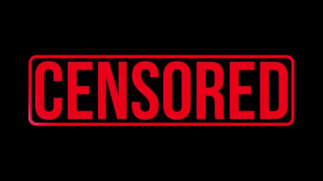 Censored Text Stamp Impact Animation Alpha Channel