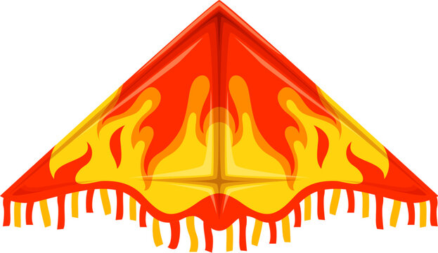 Festival paper kite in wing shape of Makar Sankranti Indian holiday cartoon flying color banner, vector icon. Paper kite triangle wing for kid entertainment toy for summer festival of kites