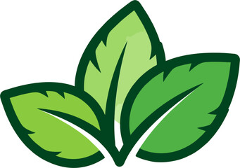 Fresh Green Mint Leaves Logo – Minimalist Herbal Leaf Icon in Clean Flat Vector Style © Iendah