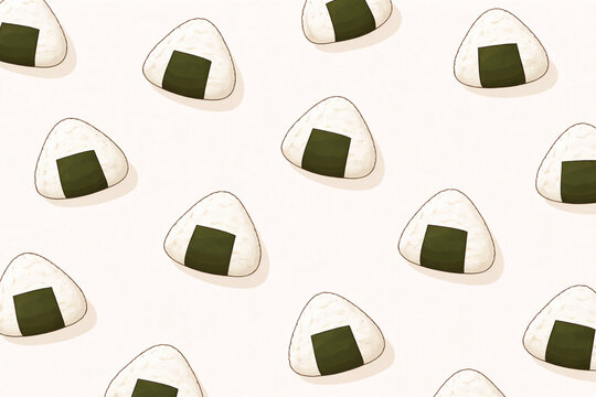 Seamless onigiri rice ball pattern background