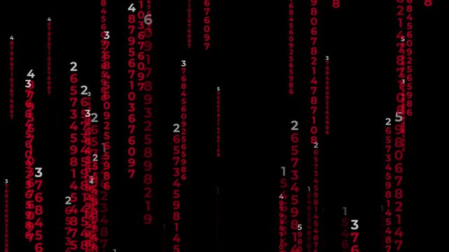 Red Digital Matrix Code Rain Motion Background
