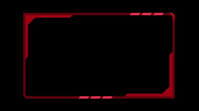 Red Webcam Border Overlay for Streaming Transparent Loop