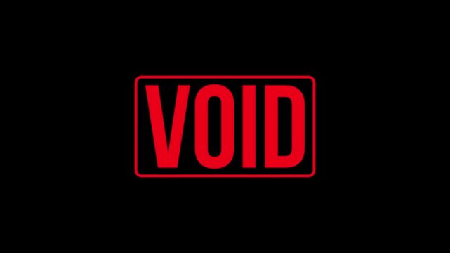 Void Text Impact Stamp Animation Transparent Background