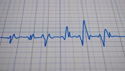 Medical ECG wave pattern on graph paper.
