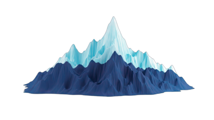 Abstract 3D Mountain Range on White Background