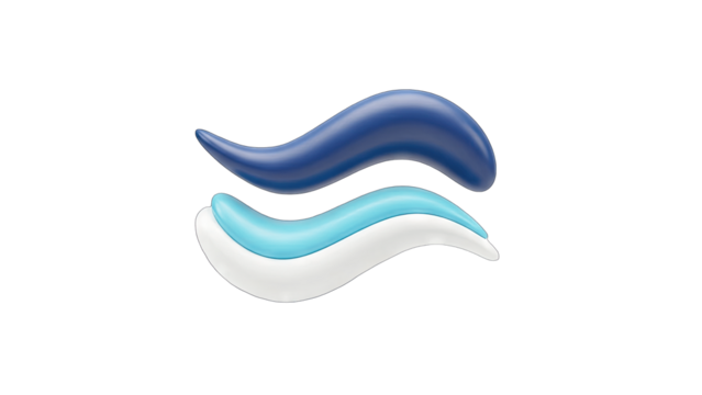 Abstract 3D Wave Shapes on White Background - Powered by Adobe