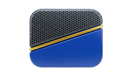 Abstract Blue and Gold Design on White Background