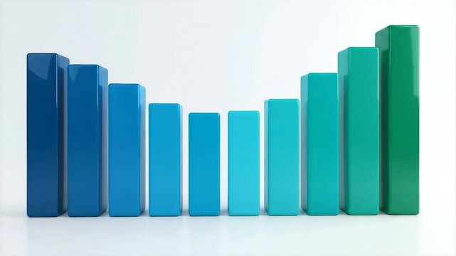 Animated bar chart showing growth and change