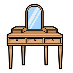Dressing Table with Mirror for Night Routine