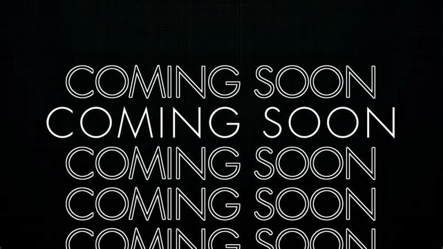 Experience the anticipation Coming Soon text graphic with modern font on a dark background, perfect for announcements and promotions