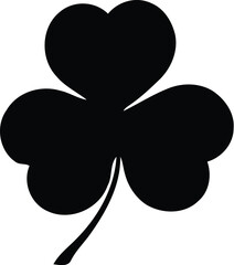 Black Clover Leaf Icon for St. Patrick's Day Design