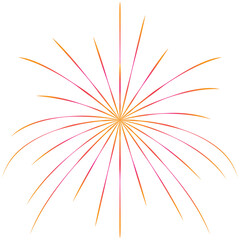 Vibrant firework display illuminating the night sky with a burst of orange and pink light