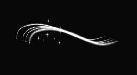 Abstract light trails with sparkling effects on black background © Junayad