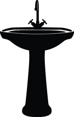 Elegant Black Silhouette of a Bathroom Sink