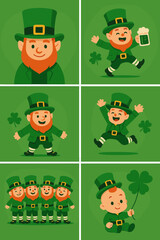 Happy leprechauns celebrating St. Patrick's Day with joy