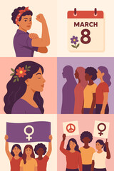 Empowered women celebrating International Women's Day together