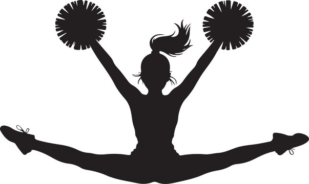 Cheerleader in Action Vector