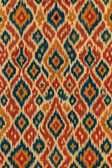 Ikat A textured pattern achieved by resist dyeing where warp and