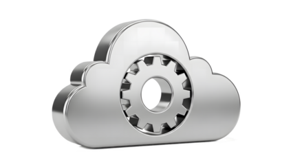 Cloud computing settings icon isolated on transparent background