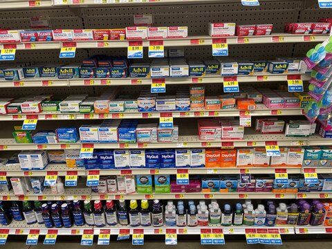 IGA grocery store Pain relief section and prices