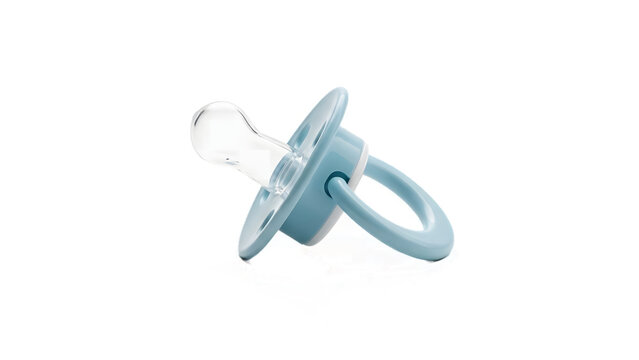 Blue baby pacifier isolated on transparent background - Powered by Adobe
