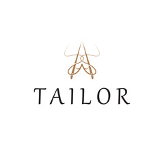 Tailor Logo, Needle and Thread Vector, Retro Vintage Simple Minimalist Old Inspiration Design