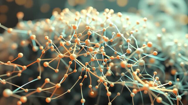 Illustrative 3D Animation of Neural Network. Concept: Chatbot, Artificial Intelligence, Deep Learning, Machine Learning and Large Language Model Visualization.