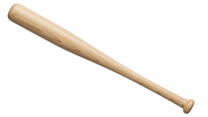 Wooden baseball bat isolated on transparent background