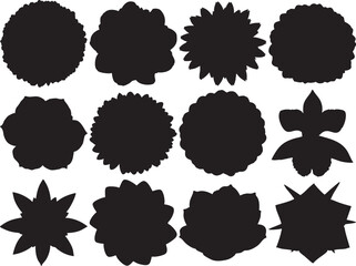 Collection of diverse floral silhouettes for design projects