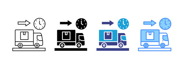 Delivery icon set multiple style collection