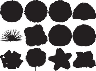 Collection of various plant silhouettes for design uses